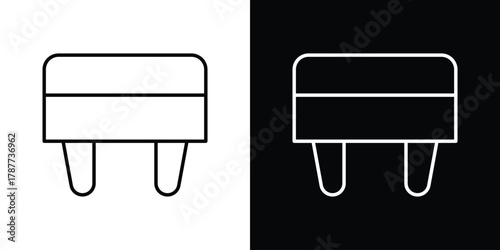 Footstool icon - stroke design. pixel perfect editable line icons