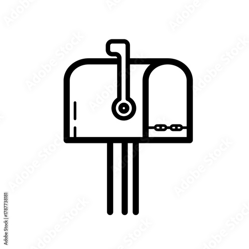 Traditional mailbox post, line vector icon