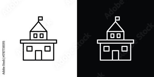 Government building icon - stroke design. pixel perfect editable line icons
