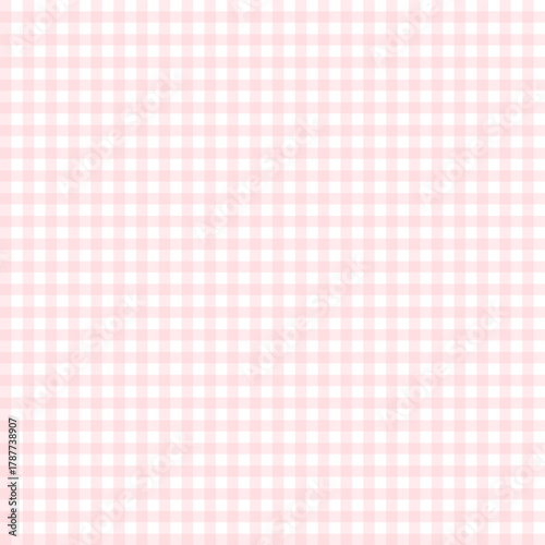 Grand millennial Coquette Pink Gingham Seamless Pattern. Vintage Pastel Checkered Background