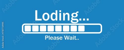Loading Progress Bar Illustration with Please Wait Text