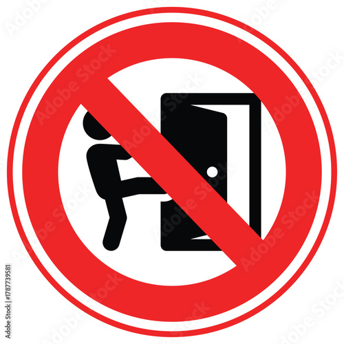 No Kicking Door Vector icon which can easily modify or edit
