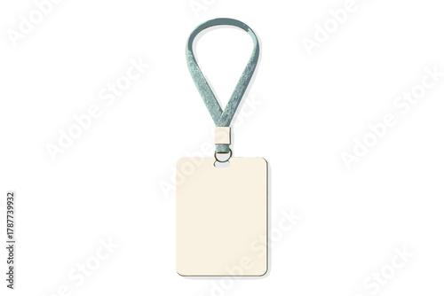 Blank vertical identification badge holder with fabric lanyard loop