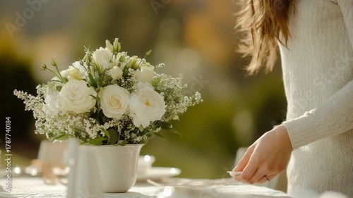 selective focus planner ensuring perfect details at luxurious outdoor wedding venue