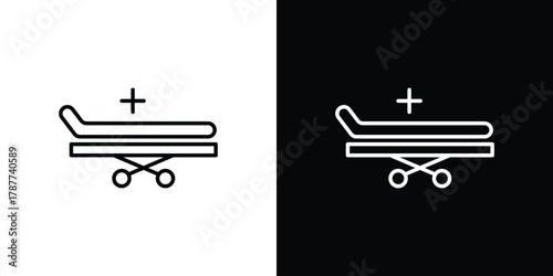 Hospital bed icon - stroke design. pixel perfect editable line icons