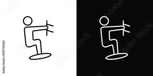 Kitesurf sign icon - stroke design. pixel perfect editable line icons