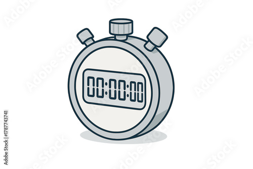 Digital stopwatch displaying zero time with operational control buttons