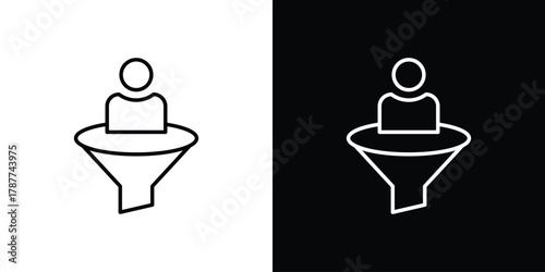 Lead conversion icon - stroke design. pixel perfect editable line icons