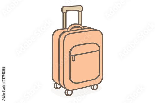 Rolling suitcase with telescopic handle and front zippered pocket