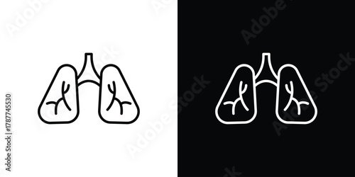 Lungs icon - stroke design. pixel perfect editable line icons