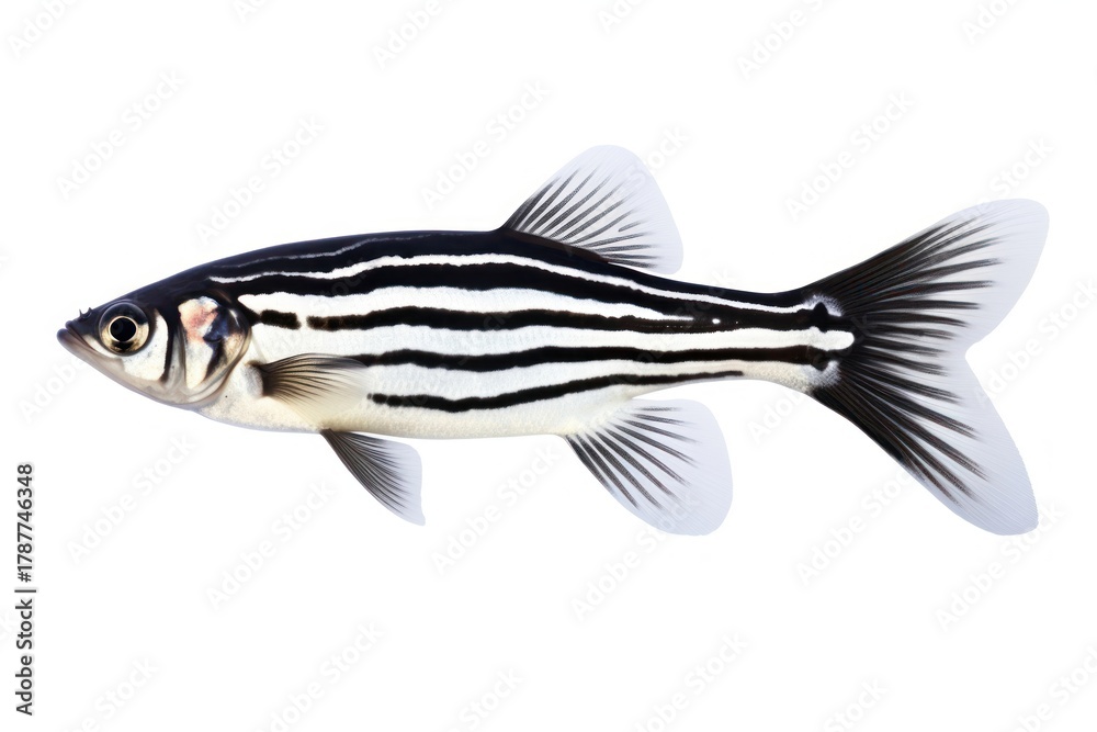 Naklejka premium Fish animal zebra white background.
