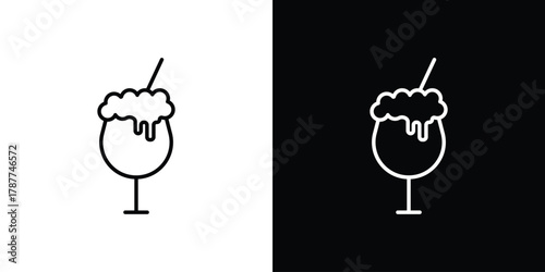 Milkshake icon - stroke design. pixel perfect editable line icons