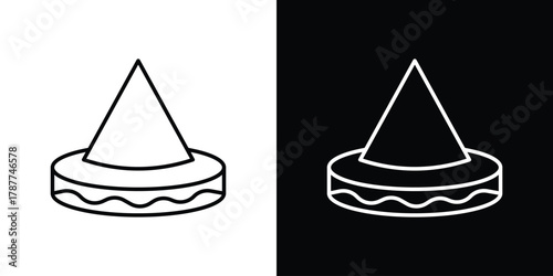 Mexican Hat icon - stroke design. pixel perfect editable line icons