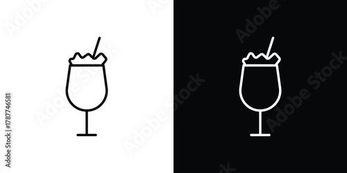 Milkshake icon - stroke design. pixel perfect editable line icons