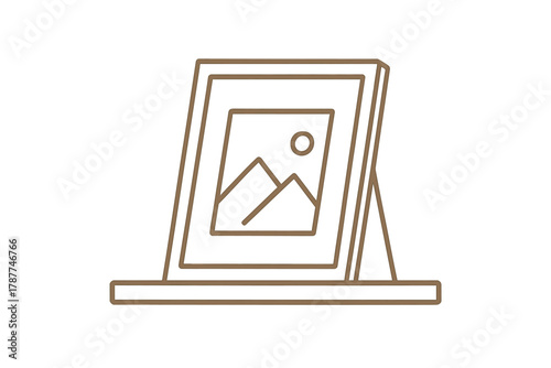 Standing picture frame icon with landscape placeholder image