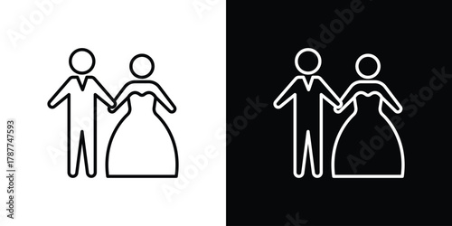 Newlyweds icon - stroke design. pixel perfect editable line icons