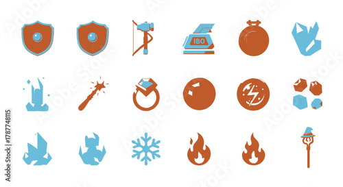 Colorful Collection of Fantasy-Themed Gaming Icons