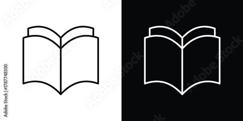 open book icon - stroke design. pixel perfect editable line icons