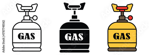 camping gas icon set. Vector illustration concept isolated on white background . vector illustration.