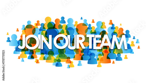 JOIN OUR TEAM blue and orange vector typography banner