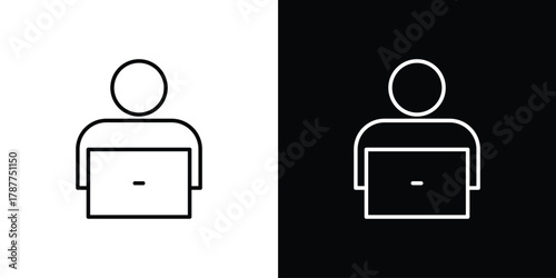 Programmer icon - stroke design. pixel perfect editable line icons