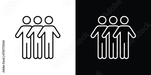 Queue icon - stroke design. pixel perfect editable line icons