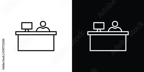 Reception icon - stroke design. pixel perfect editable line icons
