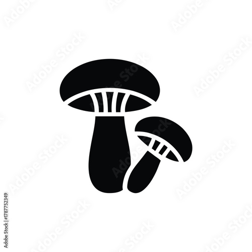 Mushroom icon vector graphic fungus silhouette illustration