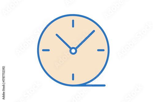 Simple round clock face with hour and minute hands indicating time
