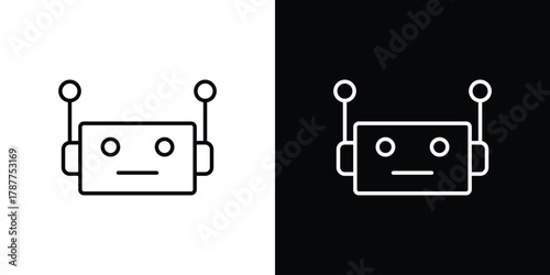 Robot icon - stroke design. pixel perfect editable line icons