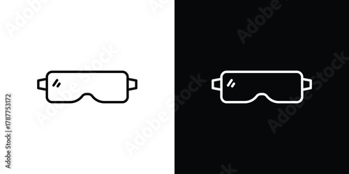 Safety glasses icon - stroke design. pixel perfect editable line icons