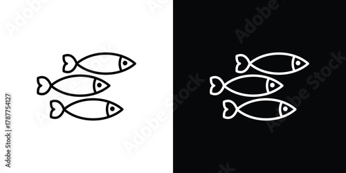 Shoal icon - stroke design. pixel perfect editable line icons