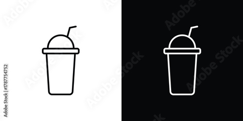 Smoothies icon - stroke design. pixel perfect editable line icons