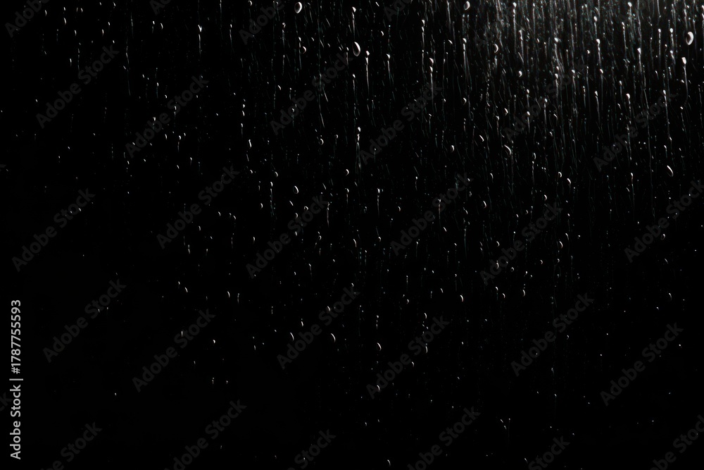 Obraz premium Rain drop effect, black background,