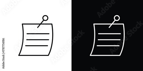 Sticky notes icon - stroke design. pixel perfect editable line icons