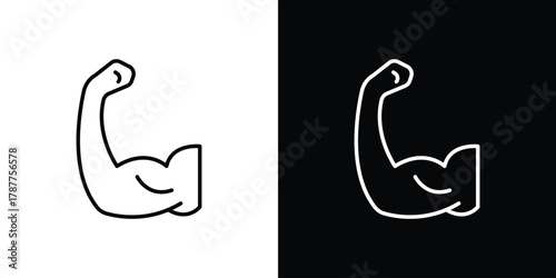 Strength training icon - stroke design. pixel perfect editable line icons