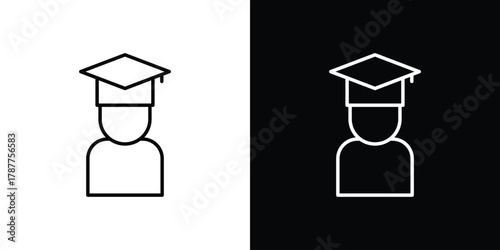 Student icon - stroke design. pixel perfect editable line icons