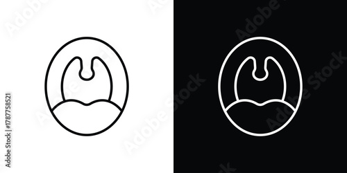 Tonsil icon - stroke design. pixel perfect editable line icons