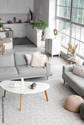 Interior of light open plan...