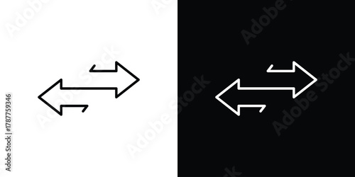 Transfer icon - stroke design. pixel perfect editable line icons