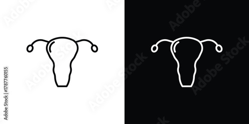 Uterus icon - stroke design. pixel perfect editable line icons
