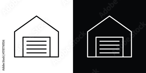 Warehouse icon - stroke design. pixel perfect editable line icons