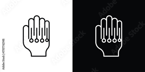 Wired gloves icon - stroke design. pixel perfect editable line icons