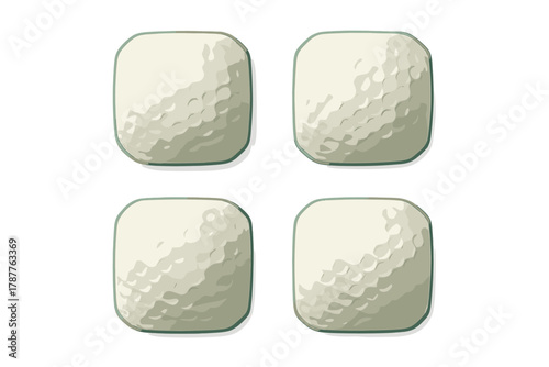 Four textured square pads with dimpled surface pattern