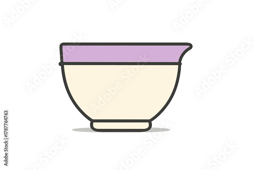 Kitchen mixing bowl with pouring spout and colored rim