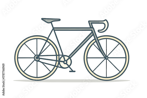 Minimalist road bicycle side view graphic design