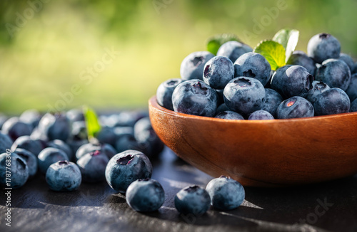 Wallpaper Mural Blueberry antioxidant organic superfood in a wooden bowl Torontodigital.ca