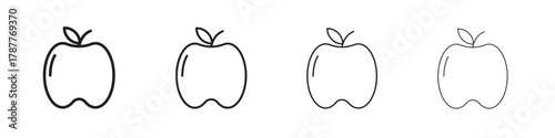 Apple icon outline symbol. Editable Stroke collection.