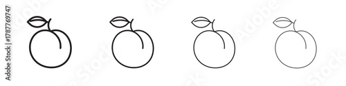 Apricot icon outline symbol. Editable Stroke collection.
