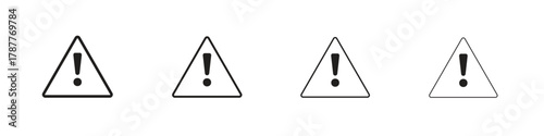 Attention icon outline symbol. Editable Stroke collection.